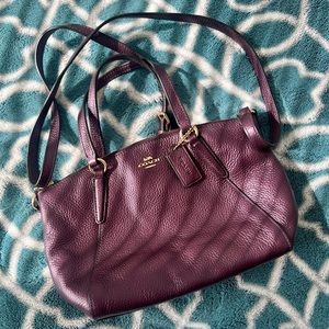 Coach metallic purple mini Kelsey bag Style #29639, like new condition!